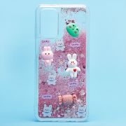 Чехол Samsung A13 4G/A135 силикон с объёмной аппликацией розовый