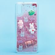 Чехол Xiaomi Redmi 9A/Redmi 9i силикон с объёмной аппликацией розовый