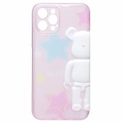 Чехол iPh 12 Pro силикон с защитой камеры и принтом 3D разноцветный