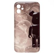 Чехол iPh 13 Pro Max силикон с защитой камеры и принтом 3D бордо
