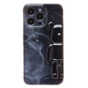 Чехол iPh 13 Pro силикон с защитой камеры и принтом 3D чёрный