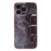 Чехол iPh 13 Pro силикон с защитой камеры и принтом 3D бордо