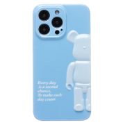 Чехол iPh 13 Pro силикон с защитой камеры и принтом 3D синий