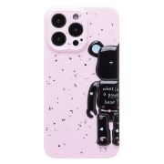 Чехол iPh 13 Pro силикон с защитой камеры и принтом 3D розовый