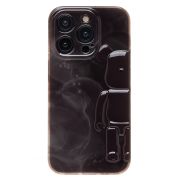 Чехол iPh 15 Pro силикон с защитой камеры и принтом 3D бордо