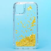 Чехол iPh 11 силикон с пересыпающимися блёстками жёлтый