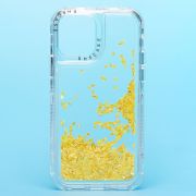 Чехол iPh 12 Pro силикон с пересыпающимися блёстками жёлтый