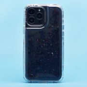 Чехол iPh 13 Pro Max силикон с пересыпающимися блёстками чёрный