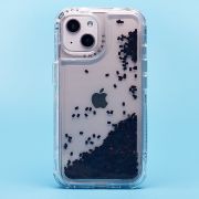 Чехол iPh 13 силикон с пересыпающимися блёстками чёрный