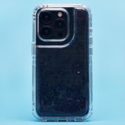 Чехол iPh 15 Pro силикон с пересыпающимися блёстками чёрный