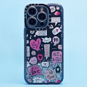 Чехол iPh 15 Pro силикон c блестящим декором и принтом 002