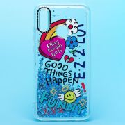 Чехол Honor 10 Lite/P Smart 2019 силикон c блестящим декором и принтом 003