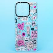 Чехол Honor X8a силикон c блестящим декором и принтом 002