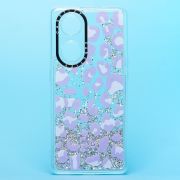 Чехол Oppo Reno 8T 5G силикон c блестящим декором и принтом 001