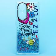 Чехол Oppo Reno 8T 5G силикон c блестящим декором и принтом 003