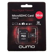 Карта памяти 16GB - Qumo карта памяти microSDHC сlass 10 с адаптером