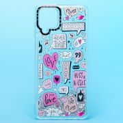 Чехол Samsung A12/A125 силикон c блестящим декором и принтом 002