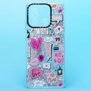 Чехол Xiaomi Poco C55/Redmi 12C силикон c блестящим декором и принтом 002