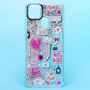 Чехол Xiaomi Redmi 9C силикон c блестящим декором и принтом 002