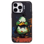 Чехол iPh 14 Pro Max силикон с принтом утка чёрный