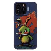 Чехол iPh 15 Pro Max силикон с принтом заяц синий