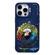 Чехол iPh 15 Pro Max силикон с принтом овечка синий