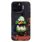 Чехол iPh 15 Pro Max силикон с принтом утка чёрный