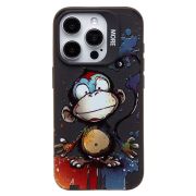 Чехол iPh 15 Pro силикон с принтом обезьяна чёрный