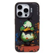 Чехол iPh 15 Pro силикон с принтом утка чёрный