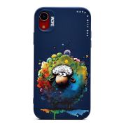 Чехол iPh XR силикон с принтом овечка синий