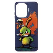 Чехол Infinix Hot 30i силикон с принтом заяц синий