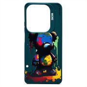 Чехол Infinix Hot 40 Pro силикон с принтом медведь зелёный