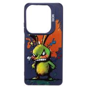 Чехол Infinix Hot 40 силикон с принтом заяц синий