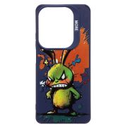 Чехол Infinix Hot 40 силикон с принтом заяц синий