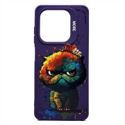 Чехол Infinix Hot 40i силикон с принтом кот фиолетовый