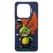 Чехол Infinix Smart 8 силикон с принтом заяц синий