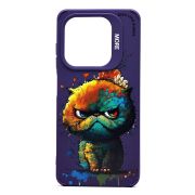Чехол Infinix Smart 8 силикон с принтом кот фиолетовый