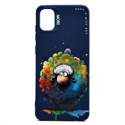 Чехол Samsung A05/A055 силикон с принтом овечка синий
