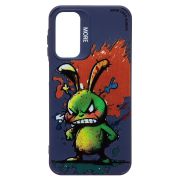 Чехол Samsung A15 5G силикон с принтом заяц синий