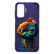 Чехол Samsung A15 5G силикон с принтом кот фиолетовый
