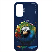 Чехол Samsung A15 5G силикон с принтом овечка синий