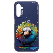 Чехол Samsung A24 4G/A245 силикон с принтом овечка синий