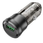 Адаптер Автомобильный - Borofone BZ23, 1USB/3A/QC3.0 чёрный