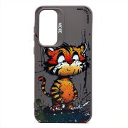 Чехол Samsung A35 силикон с принтом тигр серый