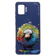 Чехол Samsung A51 4G/A515 силикон с принтом овечка синий