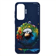 Чехол Samsung A55 силикон с принтом овечка синий