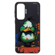 Чехол Samsung A55 силикон с принтом утка чёрный