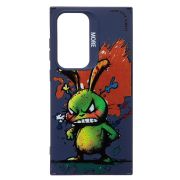 Чехол Samsung S24 Ultra силикон с принтом заяц синий