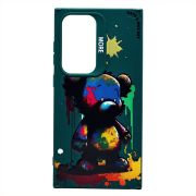 Чехол Samsung S24 Ultra силикон с принтом медведь зелёный