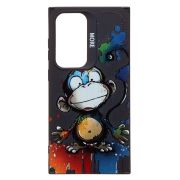 Чехол Samsung S24 Ultra силикон с принтом обезьяна чёрный
